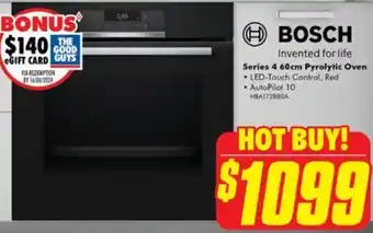 The Good Guys BOSCH Series 4 60cm Pyrolytic Oven offer