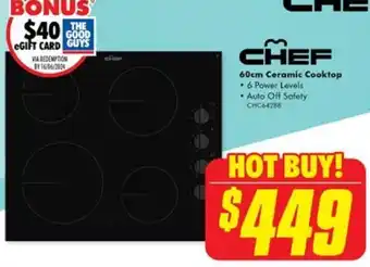 The Good Guys CHEF 60cm Ceramic Cooktop offer