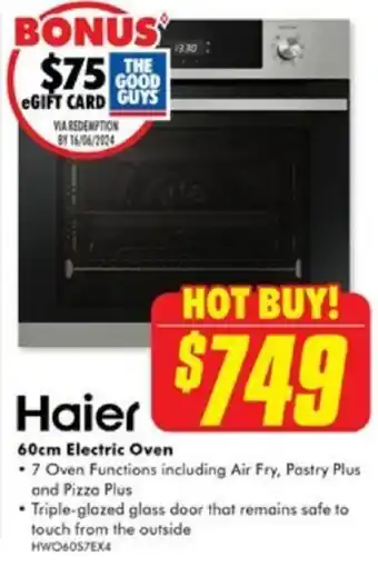 The Good Guys Haier 60cm Electric Oven offer