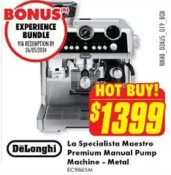 The Good Guys DeLonghi La Specialista Maestro Premium Manual Pump Machine - Metal offer