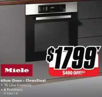 The Good Guys Miele 60cm Oven - CleanSteel offer