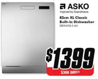 The Good Guys ASKO 82cm XL Classic Built-in Dishwasher offer