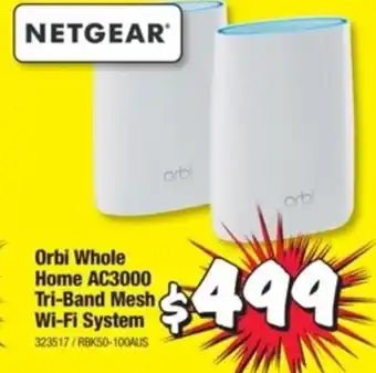 JB Hi-Fi Netgear Orbi Whole Home AC3000 Tri-Band Mesh Wi-Fi System offer