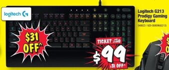 JB Hi-Fi Logitech G213 Prodigy Gaming Keyboard offer