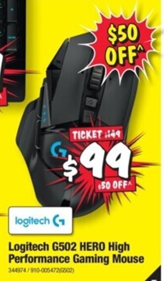 JB Hi-Fi Logitech G502 HERO High Performance Gaming Mouse offer