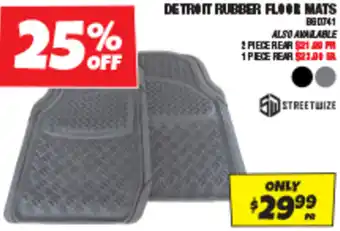 Autobarn DETROIT RUBBER FLOOR MATS offer
