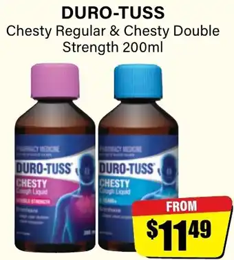 Chemist Discount Centre DURO-TUSS Chesty Regular & Chesty Double Strength 200ml offer