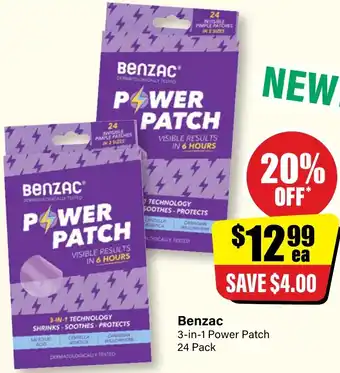 Chemist Discount Centre Benzac 3-in-1 Power Patch 24 Pack offer