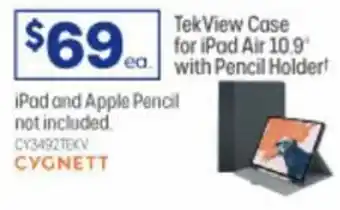 Officeworks Cygnett Tek View Case for iPad Air 10.9' with Pencil Holder offer