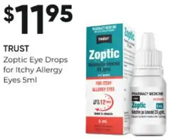 Super Pharmacy TRUST Zoptic Eye Drops for Itchy Allergy Eyes 5ml offer