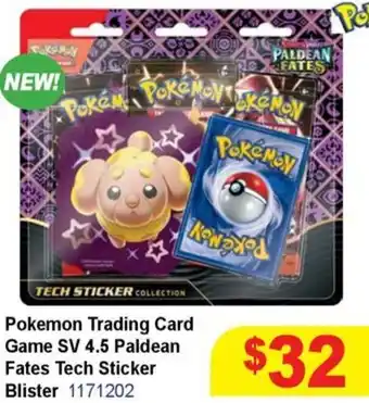 Mr Toys Pokemon Trading Card Game SV 4.5 Paldean Fates Tech Sticker Blister offer