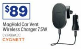 Officeworks Cygnett MagHold Car Vent Wireless Charger 7.5W offer