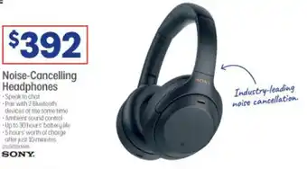 Officeworks Sony Noise-Cancelling Headphones offer