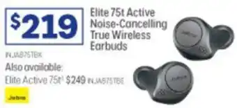 Officeworks Elite 75t Active Noise-Cancelling True Wireless Earbuds offer