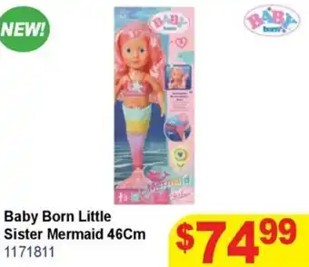 Mr Toys Baby Born Little Sister Mermaid 46Cm offer