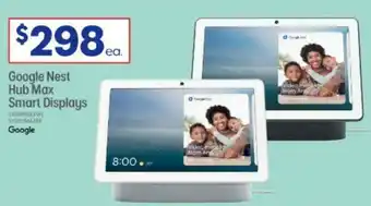 Officeworks Google Nest Hub Max Smart Displays offer