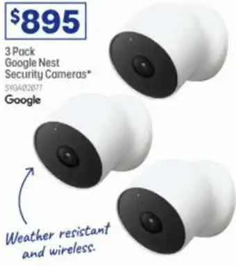 Officeworks 3 Pack Google Nest Security Cameras offer