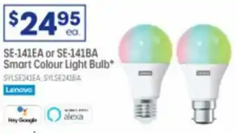 Officeworks Lenovo SE-141EA or SE-141BA Smart Colour Light Bulb offer