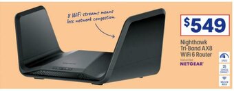 Officeworks Netgear Nighthawk Tri-Band AX8 Wifi 6 Router offer