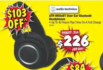 JB Hi-Fi ATH-M50XBT Over-Ear Bluetooth Headphones offer
