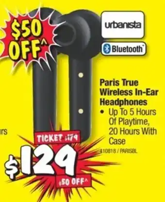 JB Hi-Fi Paris True Wireless In-Ear Headphones offer