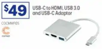 Officeworks USB-C to HDMI, USB 3.0 and USB-C Adaptor offer