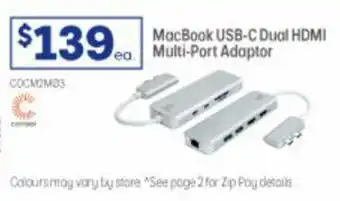 Officeworks MacBook USB-C Dual HDMI Multi-Port Adaptor offer