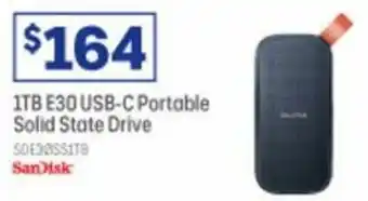 Officeworks SanDisk 1TB E30 USB-C Portable Solid State Drive offer