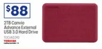 Officeworks Toshiba 2TB Canvio Advance External USB 3.0 Hard Drive offer