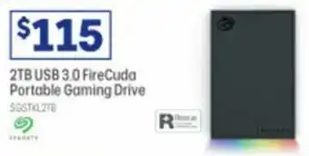 Officeworks 2TB USB 3.0 FireCuda Portable Gaming Drive offer