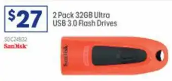 Officeworks SanDisk 1 Pack 32GB Ultra USB 3.0 Flash Drives offer