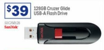 Officeworks SanDisk 128GB Cruzer Glide USB-A Flash Drive offer