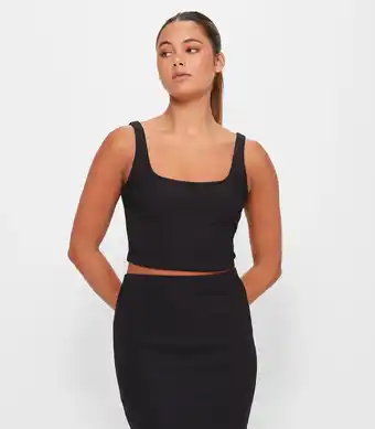Crepe Square Neck Crop Top - Lily Loves - Black