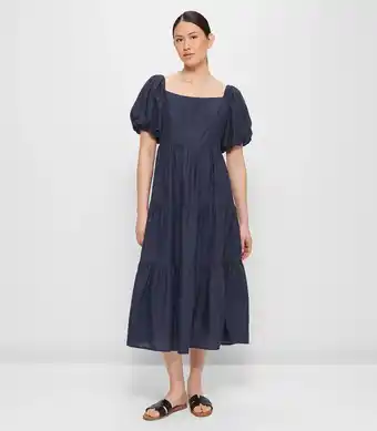 Target Linen Blend Puff Sleeve Sweetheart Dress - Preview offer