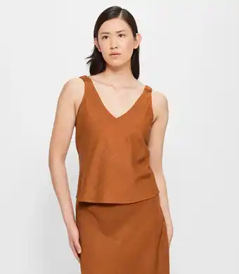 Target Linen Blend V-Neck Cami - Preview - Chestnut offer