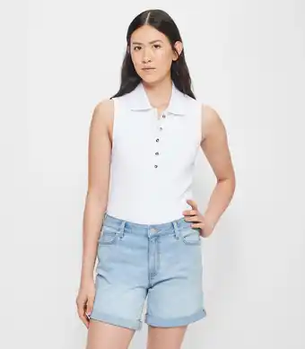 Target Rib Knit Henley Polo Top - White offer