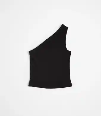 Target One Shoulder Rib Tank - Black offer