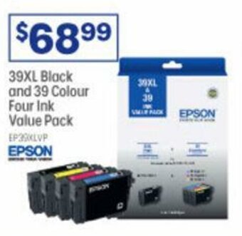 Officeworks Epson 39XL Black and 39 Colour Four Ink Value Pack offer