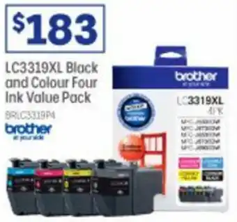 Officeworks Brother LC3319XL Black and Colour Four Ink Value Pack offer
