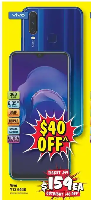JB Hi-Fi Vivo Y12 64GB offer