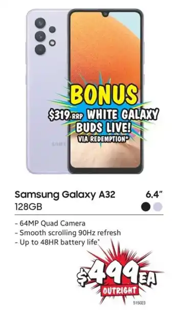 JB Hi-Fi Samsung Galaxy A32 128GB offer