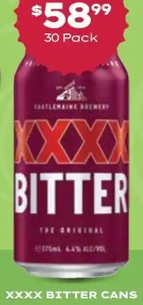 Thirsty Camel XXXX BITTER CANS offer