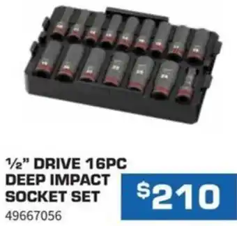 Burson Auto Parts 1/2" DRIVE 16PC DEEP IMPACT SOCKET SET offer