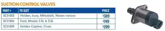 Burson Auto Parts SUCTION CONTROL VALVES offer
