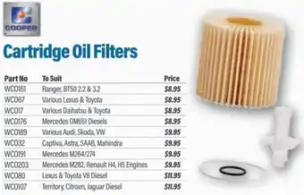 Burson Auto Parts Cartridge Oil Filters offer