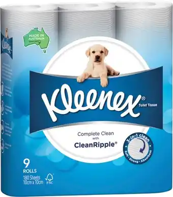 IGA Kleenex Complete Clean Toilet Tissue 9 Pack offer