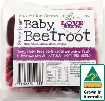 Australian Love Beets Beetroot 250g