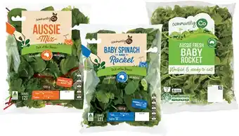 IGA Community Co Aussie Mix or Spinach & Rocket 120g or Rocket 110g offer