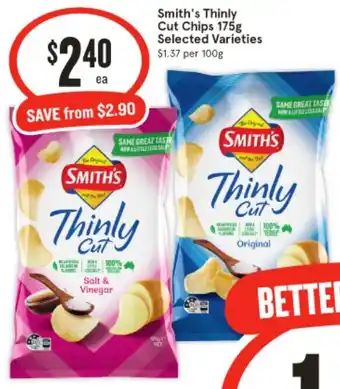 IGA Smith's Thinly Cut Chips 175g offer
