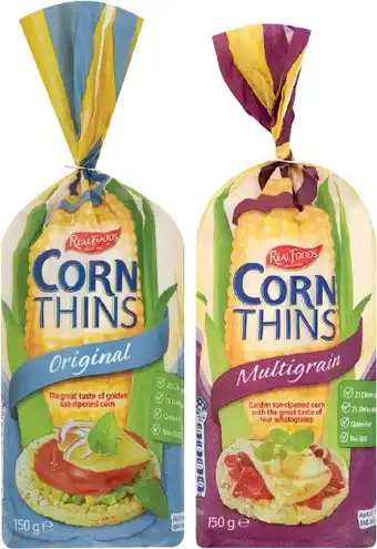 IGA Real Foods Rice or Corn Thins 125‑150g Selected Varieties offer